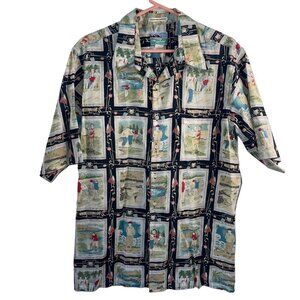 Reyn Spooner Vintage Mens Shirt Size L Multicolor Short Sleeve Golf Pure Cotton